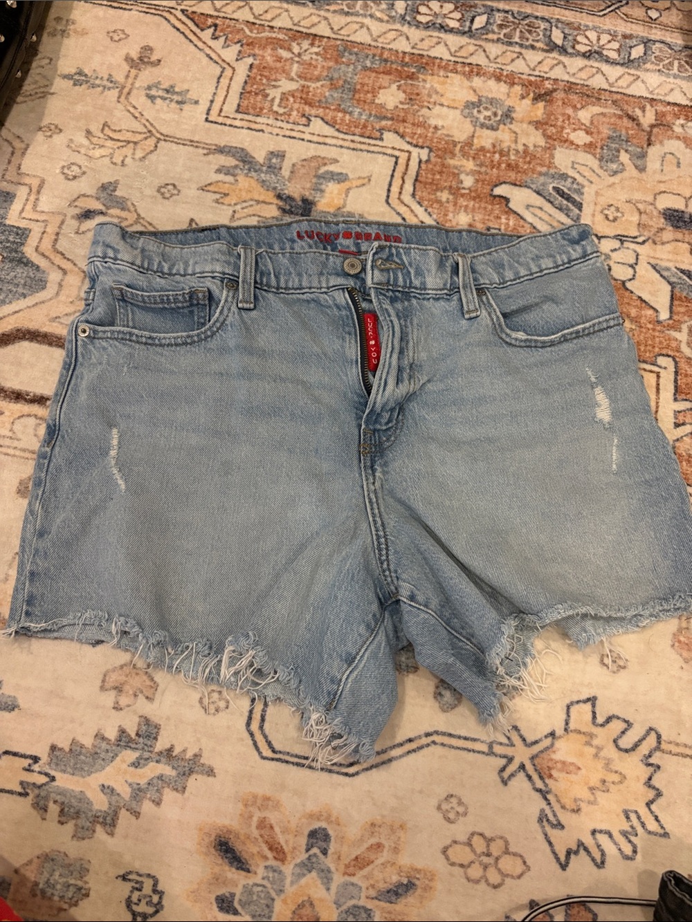 Lucky Brand Light Blue Distressed Denim Shorts
